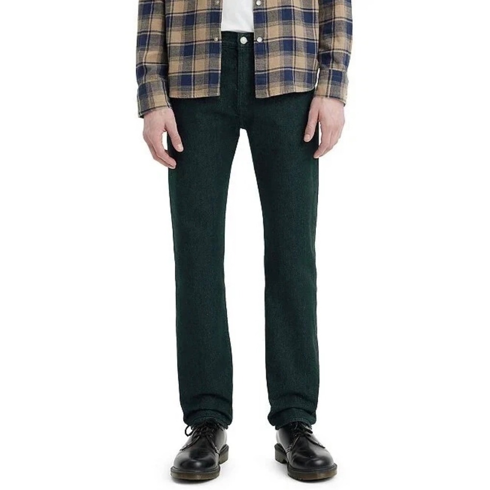 Levis 501 Original Fit Jeans Mens 32x34 Darkest Spruce Green Button Fly Cotton